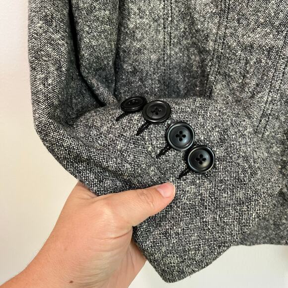 Express Gray Wool Blend Blazer Career Y2K Cropped Jacket Size 4 - Picture 5 of 7